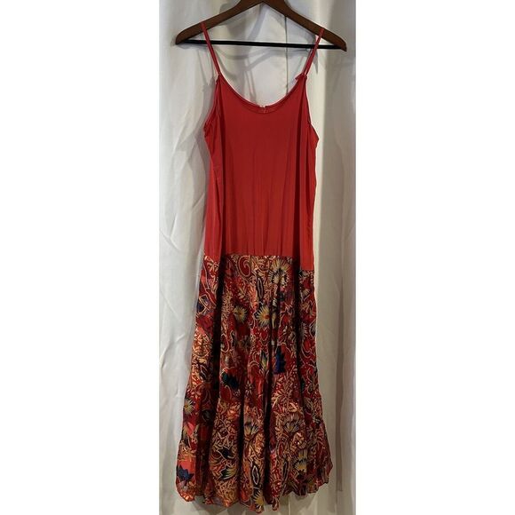 The Silk Farm Vintage 2 Piece Formal Long Dress Red/Gold Metallic Size 10 - Picture 4 of 7